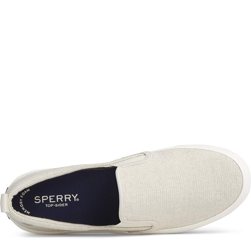 りー Sperry Women's Crest Twin Gore Sneaker, Oat Stripe, 11 Medium